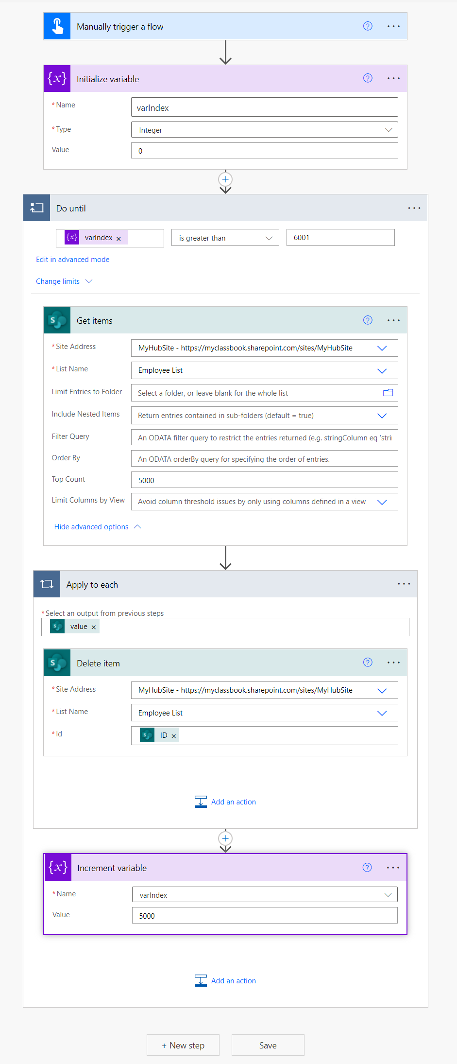 Bulk Delete The Sharepoint List Items Using Power Automate Flow